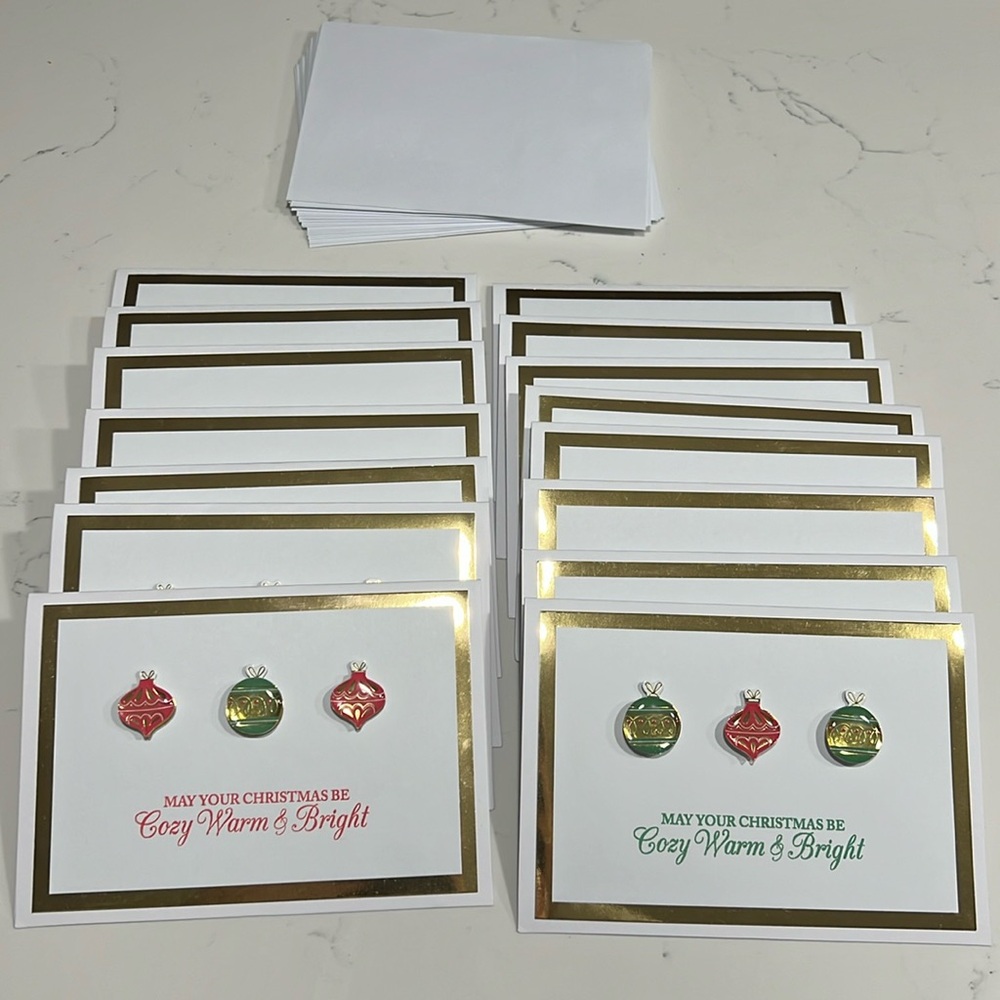 Handmade Christmas and Holiday Cards Set of 15 5”x7” Includes Envelopes